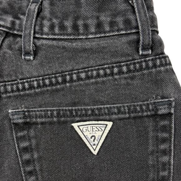 GUESS Vintage High Rise Cut Off Denim Shorts Size 27 Made In USA - Picture 6 of 6